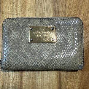 Michael Kors Metallic Snakeskin Card Holder